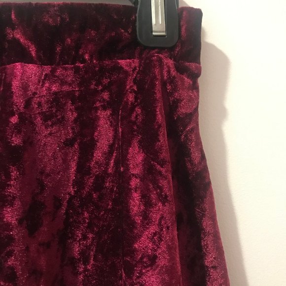 Maroon Velvet Circle Skirt - Picture 3 of 4